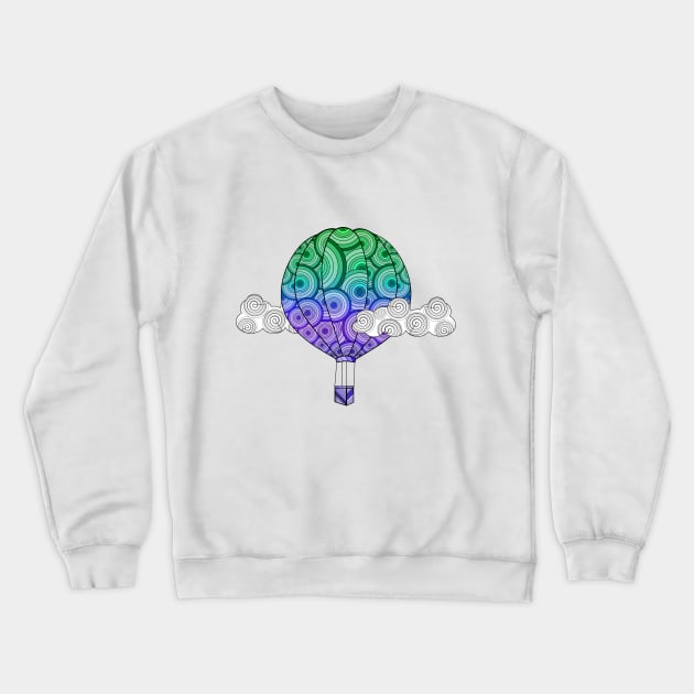 Up, Up, and Away in Shapes! A Colorful Geometric Balloon Crewneck Sweatshirt by Him Okay